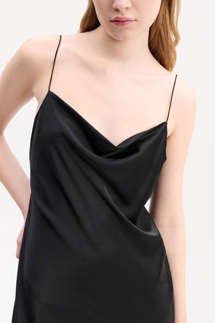 Loosely fitted stretch silk-satin midi-dress | dorothee schumacher