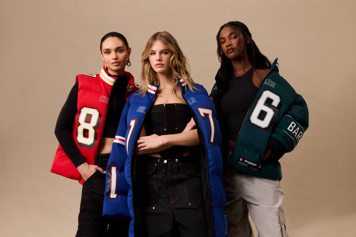 Off Season debut collection of licensed NFL puffer vests, jackets and long coats