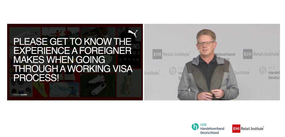 HR-Chef Dietmar Knoess spricht über Diversity und Inclusion beim Handelskongress. Bild: Screenshot