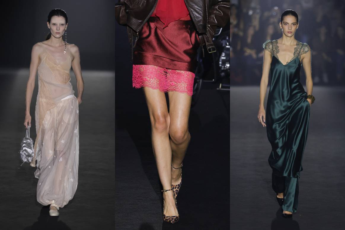 (De izq. a dch.) Eiko Ai, Nathalie Chandler, Simorra en 080 Barcelona Fashion.