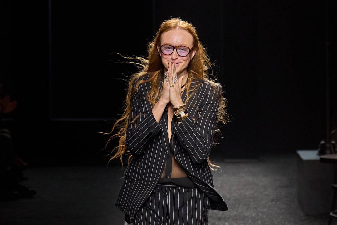 Harris Reed at the finale of Nina Ricci's AW25 show.