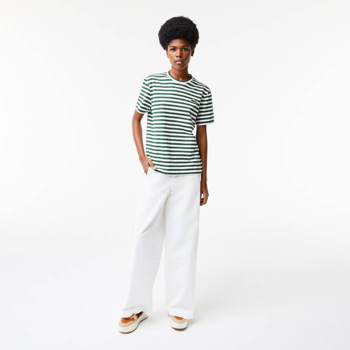 Damen Lacoste T-Shirt aus gestreiftem Baumwolljersey | Lacoste