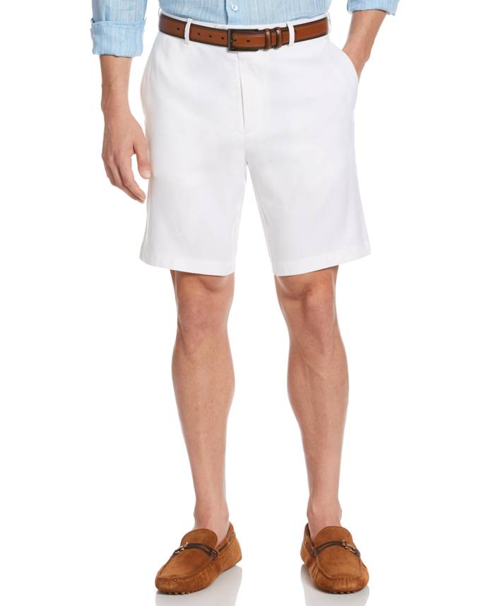 Men's Linen Blend Stretch Flat-Front Shorts | Cubavera