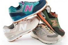 Voor New Balance sneaker in de rij