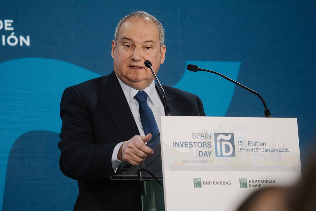 Jordi Hereu, ministro de Industria y Turismo del Gobierno de España, durante su intervención en la jornada inaugural de la XV edición del foro Spain Investors Day.