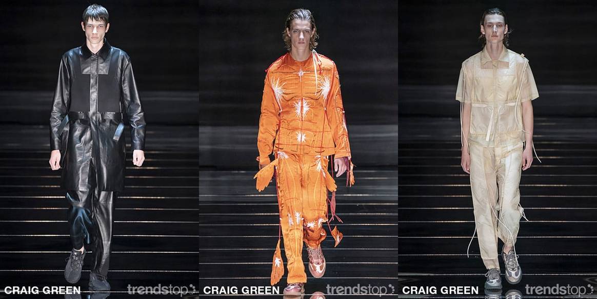 Beelden via Trendstop, van links naar rechts: Craig Green, allen Voorjaar/Zomer 2020.