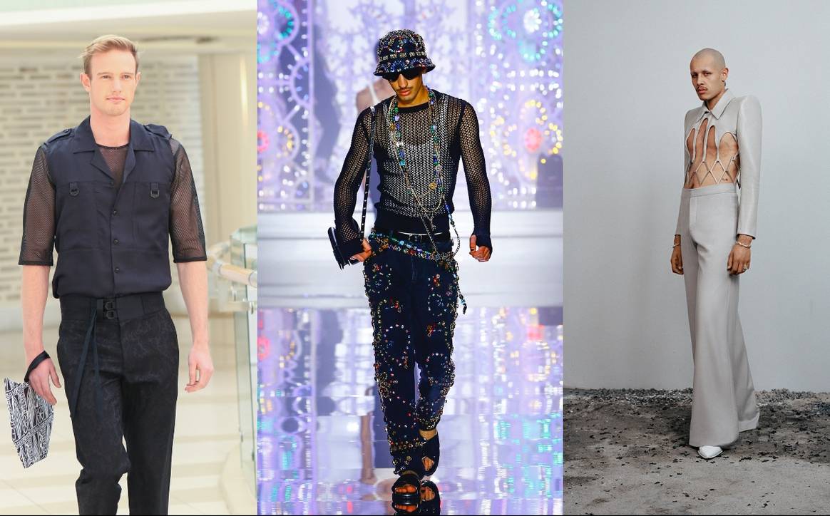 Fotos SS22: Franc Elis, D&G via Catwalkpictures und Han Kjøbenhavn (von links nach rechts)