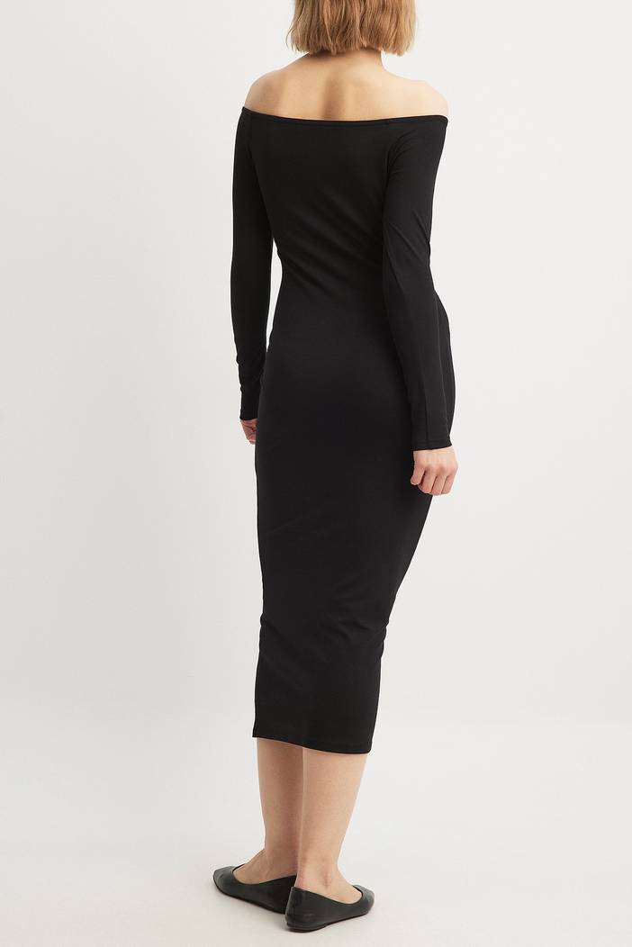 Midi-jurk met off-shoulder | NA-KD