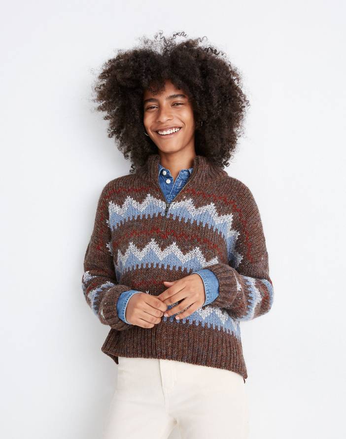 Stowe Fair Isle Half-Zip Sweater | Madewell