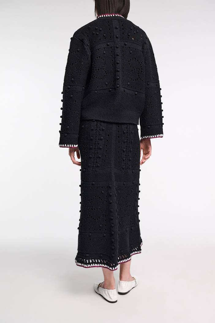 V-neck cardigan with crochet trim | dorothee schumacher