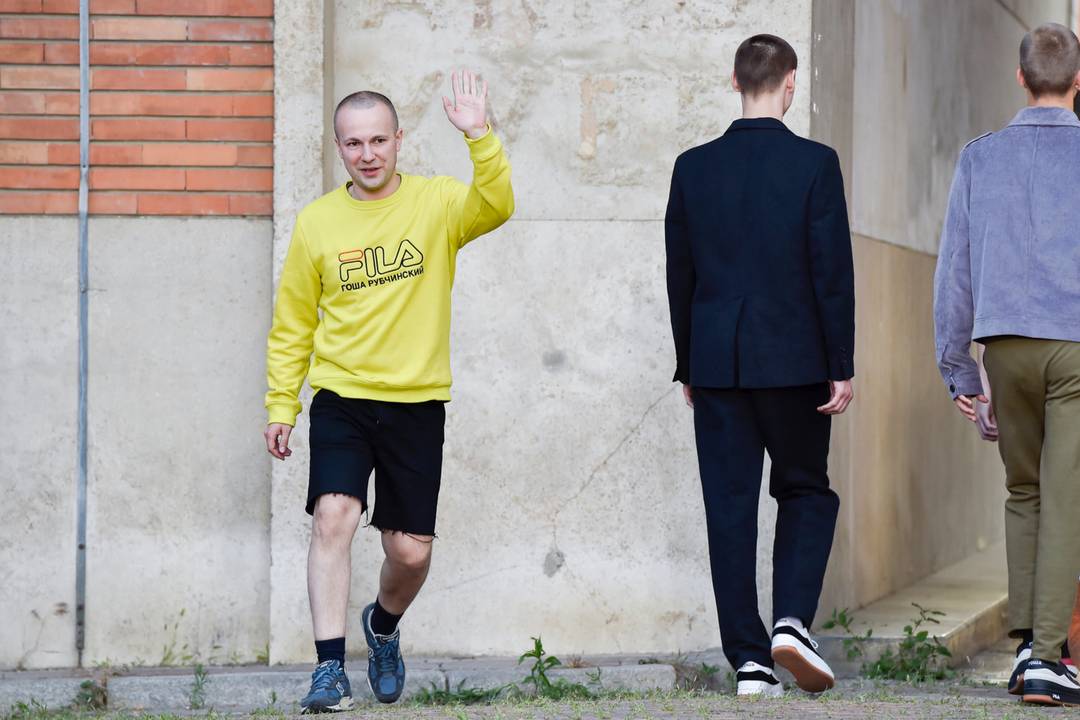 Archive image of designer Gosha Rubchinskiy during the SS17 presentation of his eponymous label.