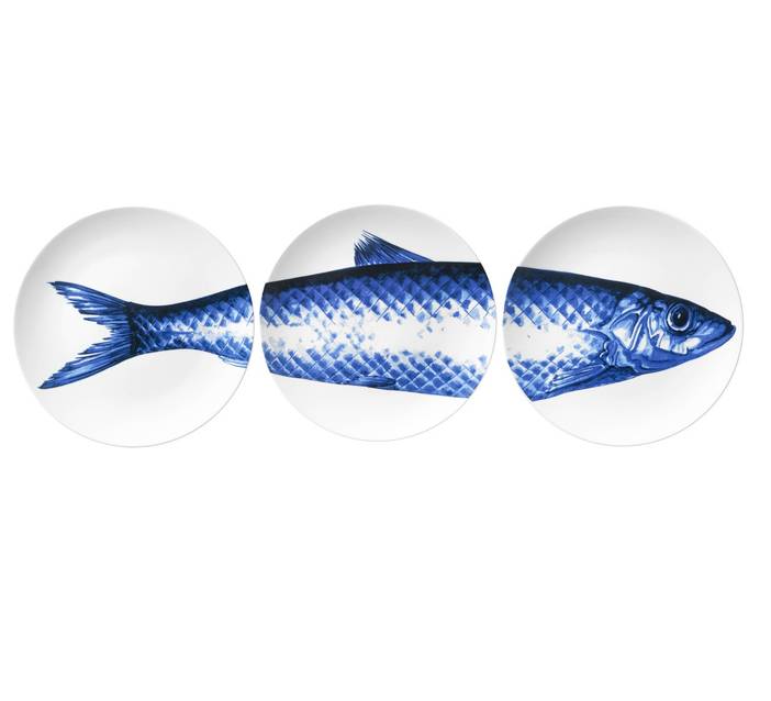 Plates Delft Blue (3 pcs) | A fish named Fred