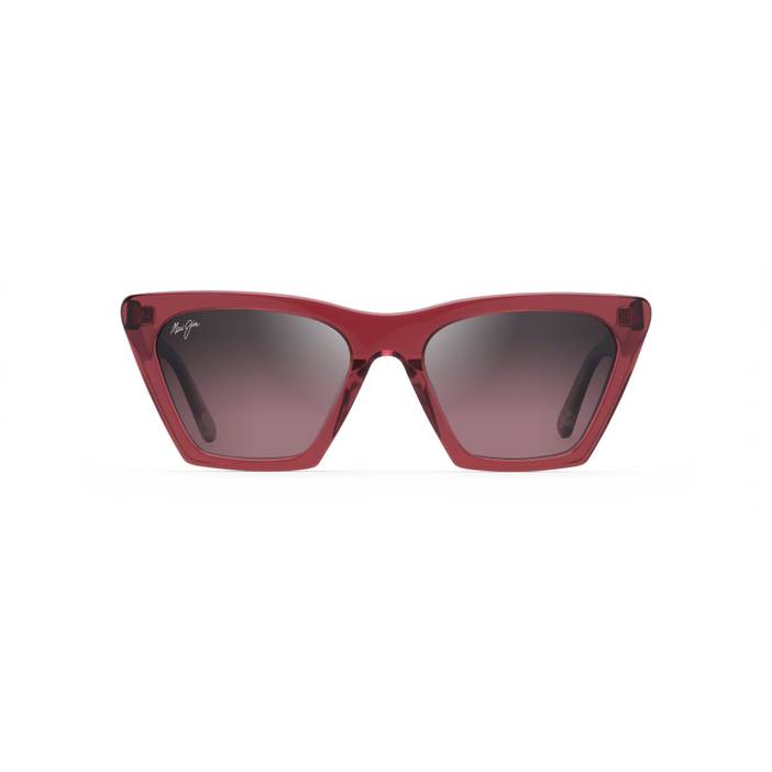 Kini Kini Polarized Sunglasses | Raspberry with Crystal Interior Frames & Maui Rose Lenses | Maui Jim