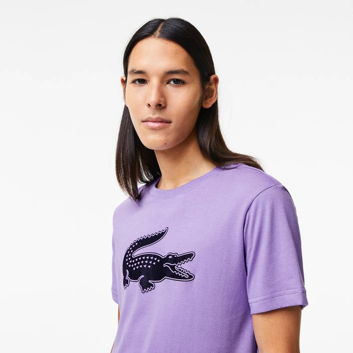 Herren Lacoste Sport Krokodil-T-Shirt aus atmungsaktivem Jersey mit 3D Print | Lacoste