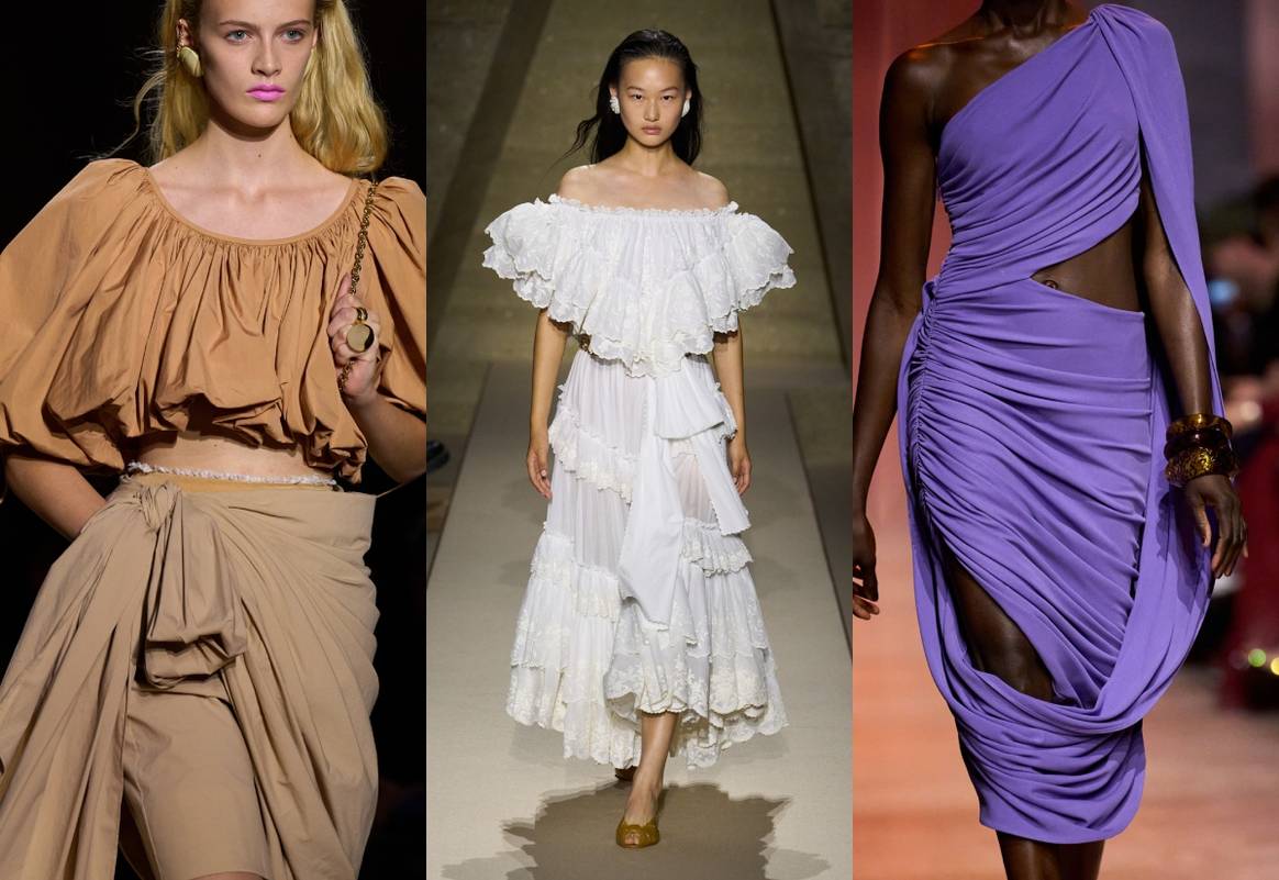 Bubble Hem, Ruches & Plooien bij Chloé SS26 (2x) & Elie Saab SS26 - Ready to Wear