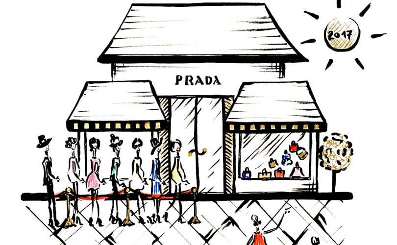 Illustraties - Hoe een vleugje verfijning Prada een zonnige toekomst kan brengen