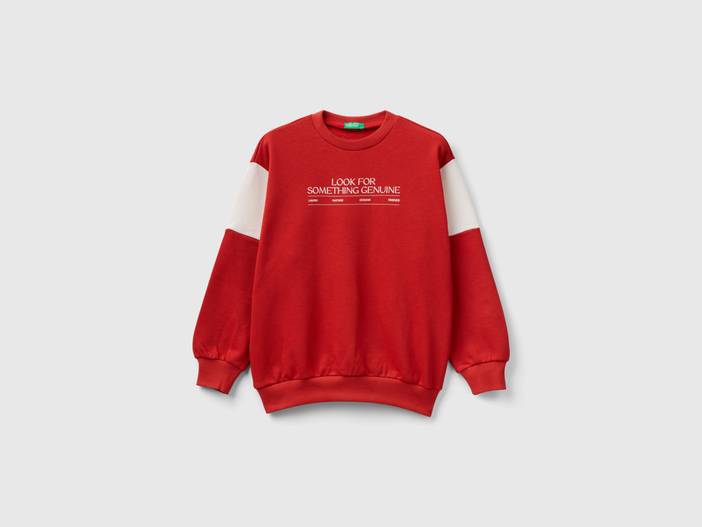 Benetton, Over Fit Sweater Aus Bio-baumwolle, größe 2XL, Rot, male | United Colors of Benetton