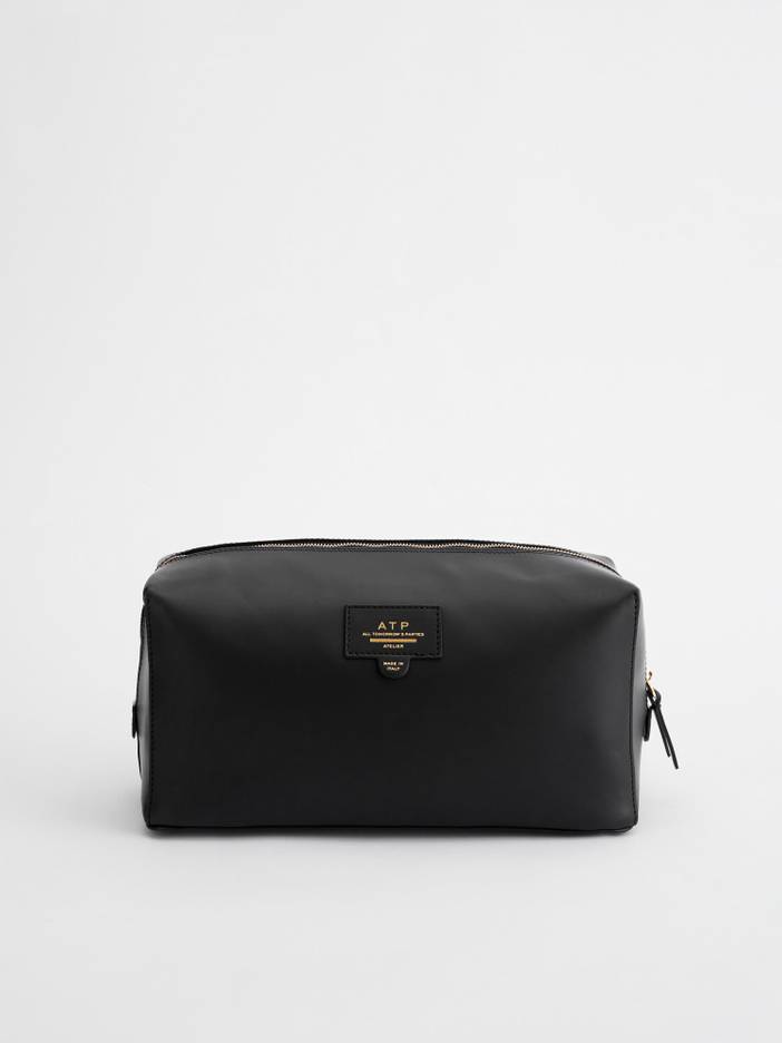 Pomaia Black Leather Beauty Bag | ATP Atelier