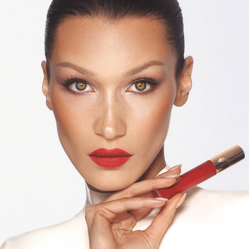 Credits: Image: Charlotte Tilbury Beauty; Bella Hadid fronting Airbrush Flawless Lip Blur