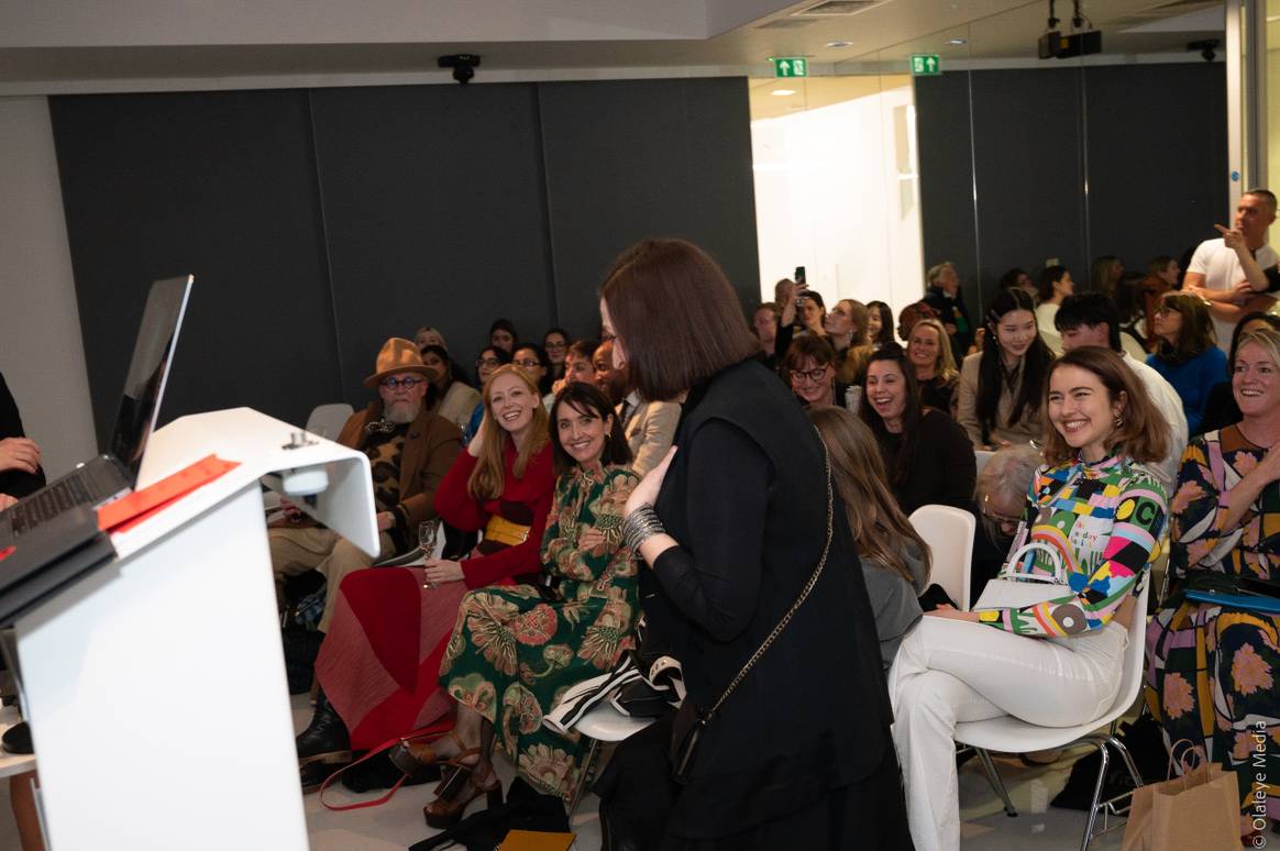 Caroline Riches rises to receive the Still Life Award