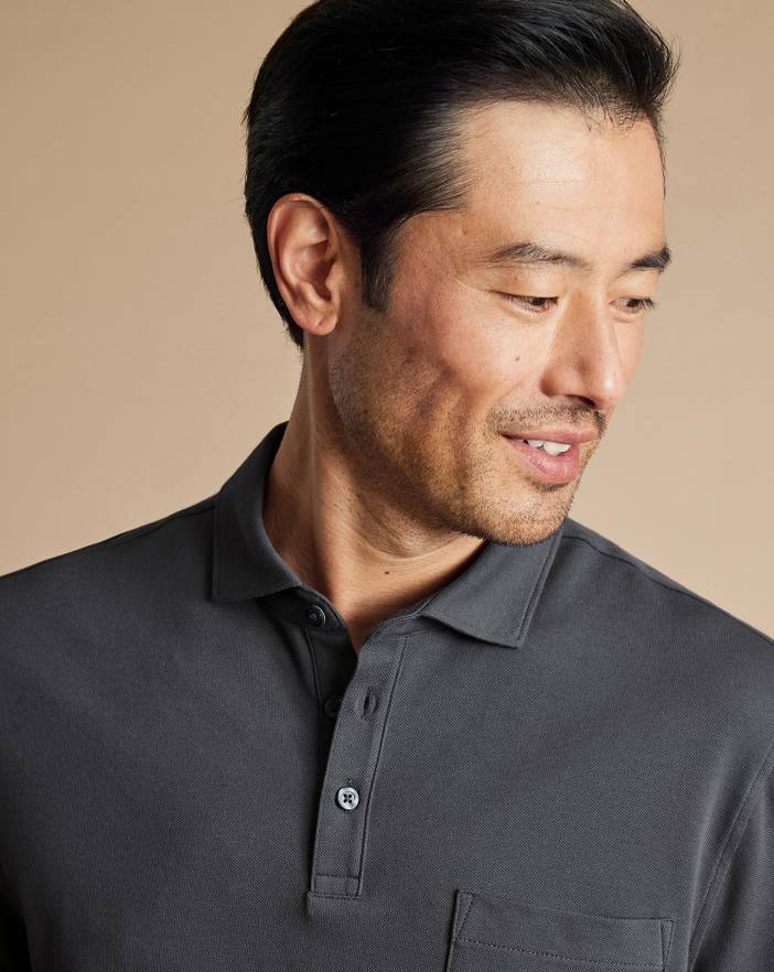 Men's Charles Tyrwhitt Long Sleeve Pique Polo Shirt | Charles Tyrwhitt