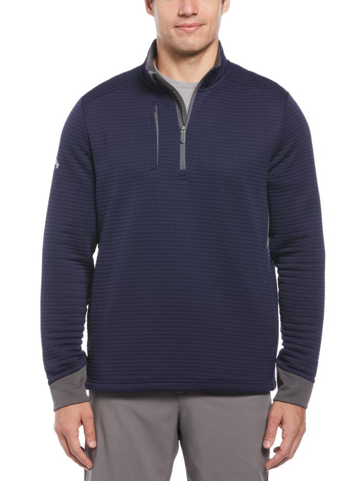 Men's Textured Midweight Stripe Half Zip Pullover Golf Shirt | Callaway