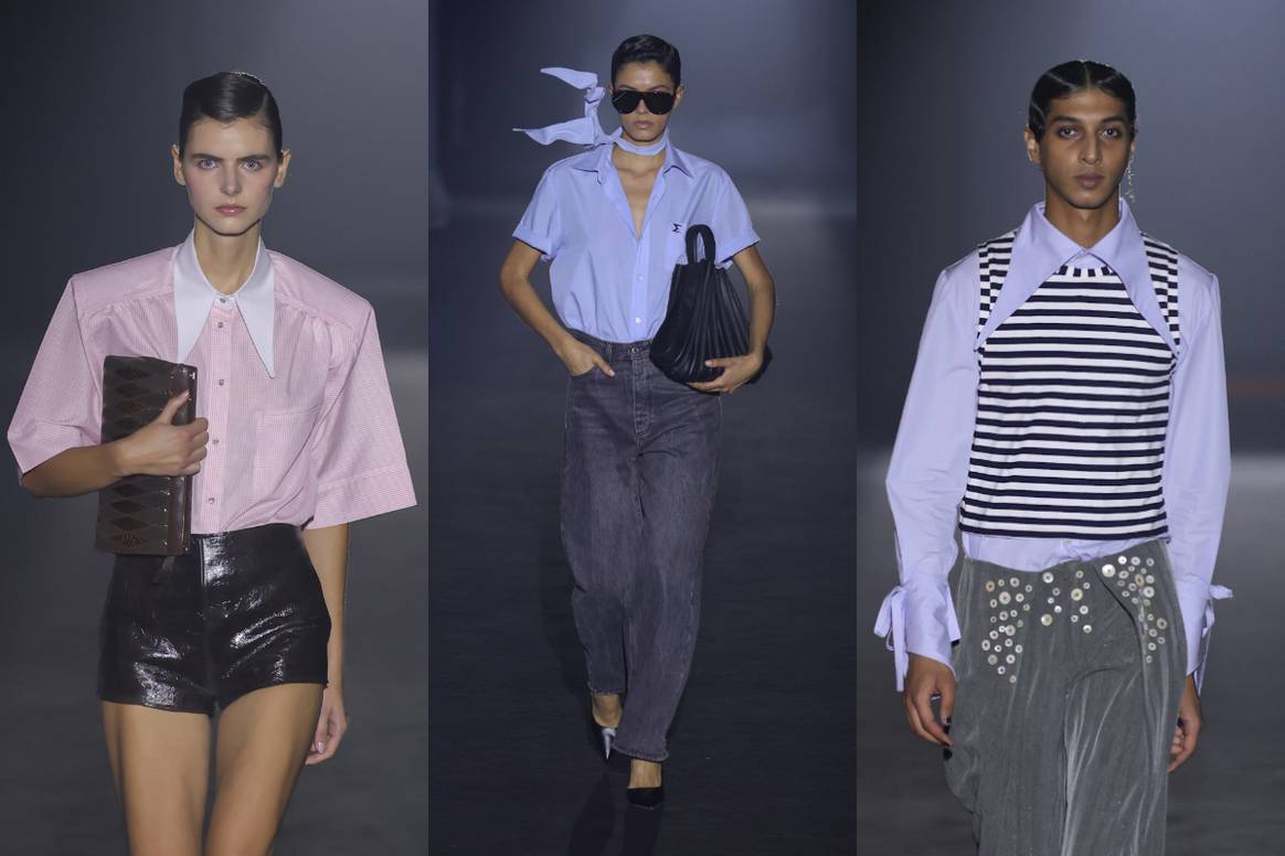(De izq. a dch.) Doblas, Moises Nieto, Lemachet en 080 Barcelona Fashion.
