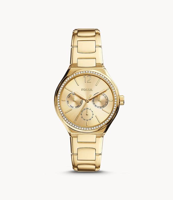 Eevie Multifunction Gold-Tone Stainless Steel Watch | Fossil Outlet