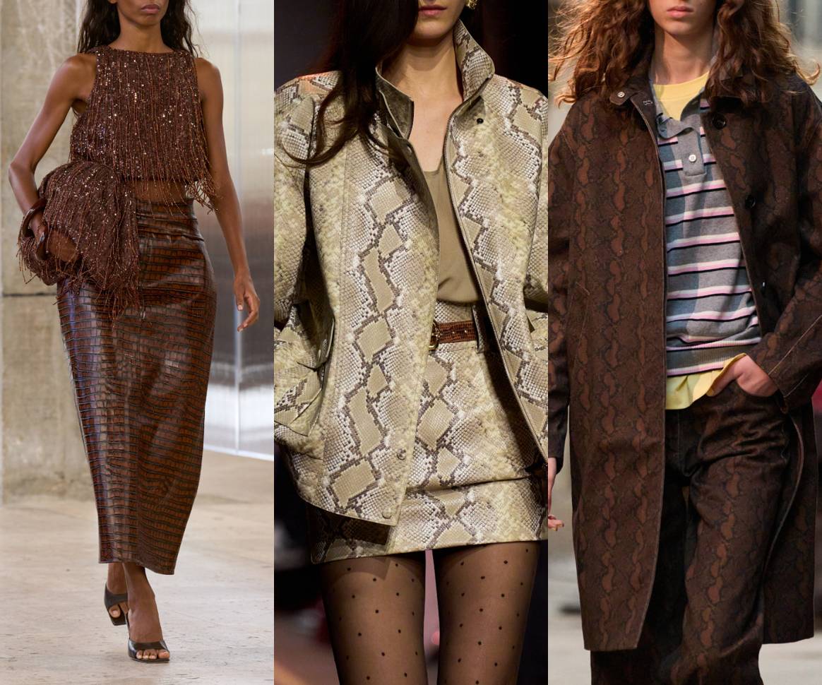 Animal print on the SS26 runways. Aje, Elie Saab and MGSM.