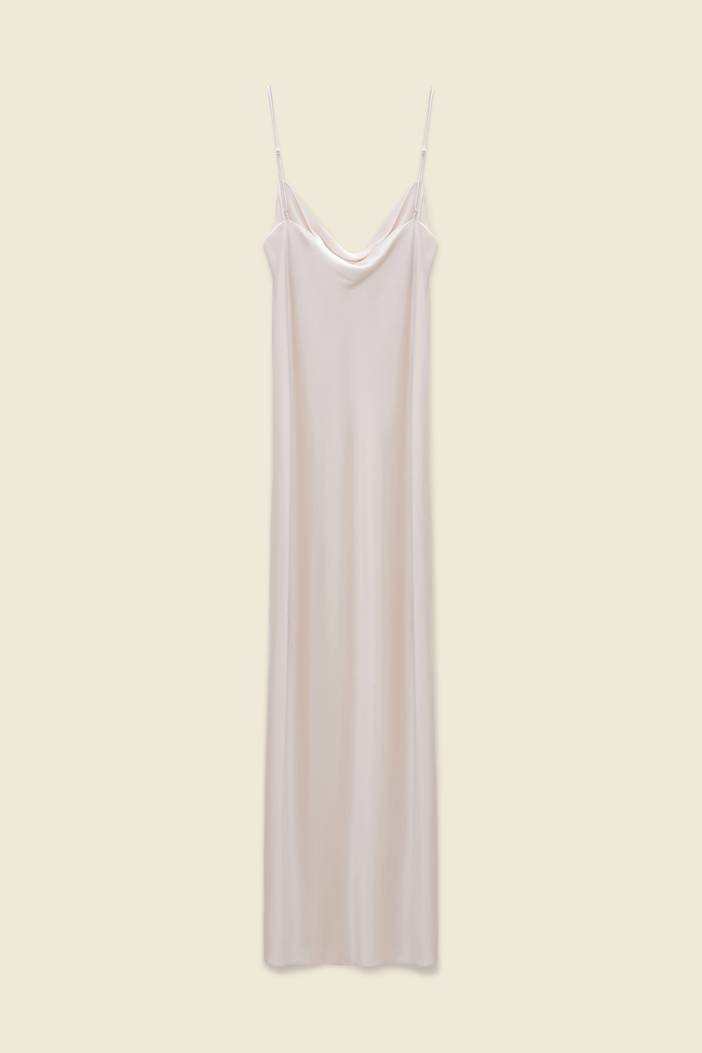 Loosely fitted stretch silk-satin midi-dress | dorothee schumacher