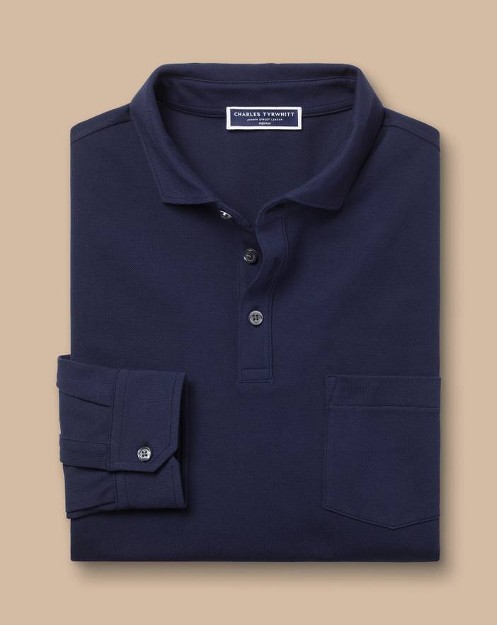 Men's Charles Tyrwhitt Long Sleeve Pique Polo Shirt | Charles Tyrwhitt