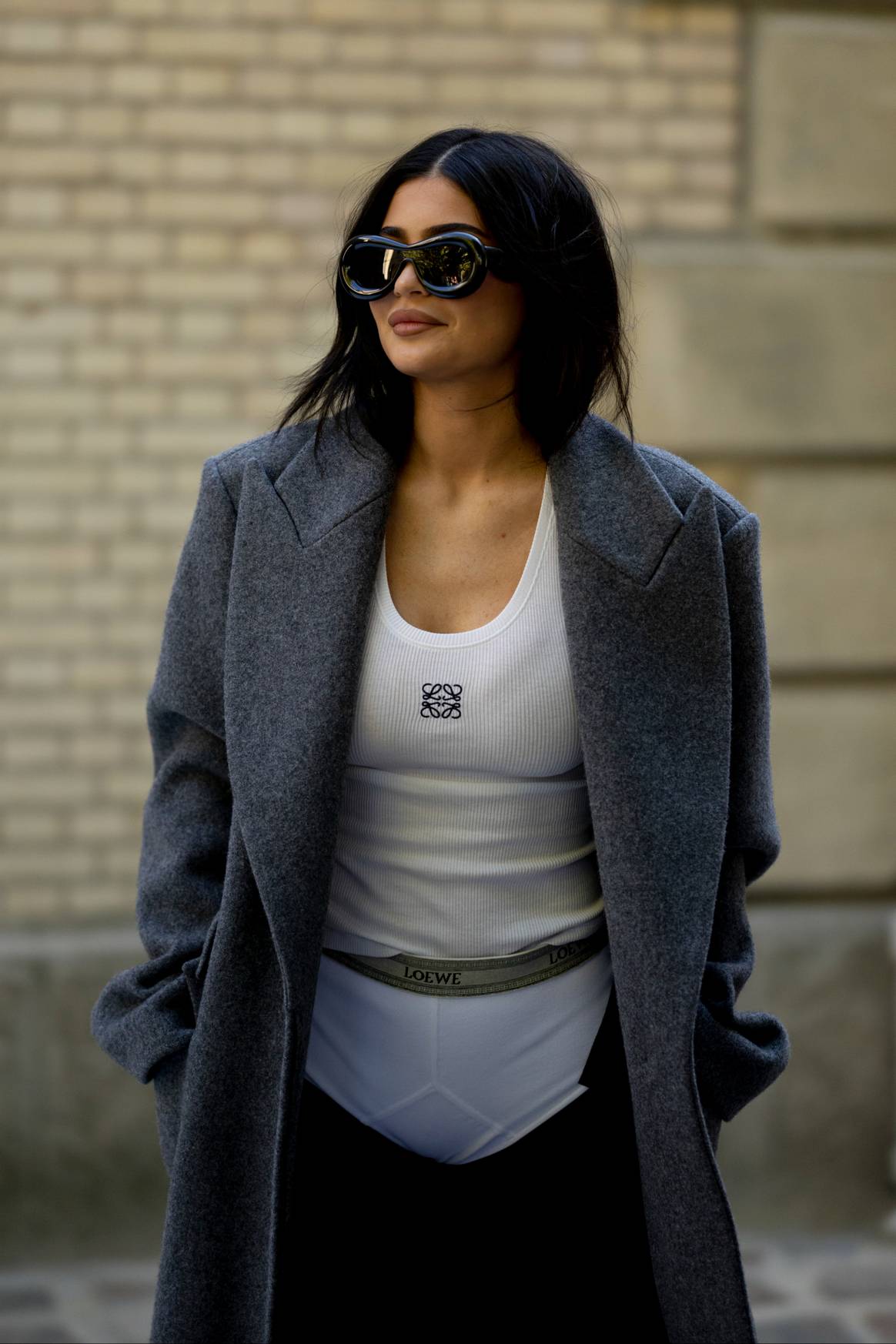 Kylie Jenner wearing Loewe at PFW ss23