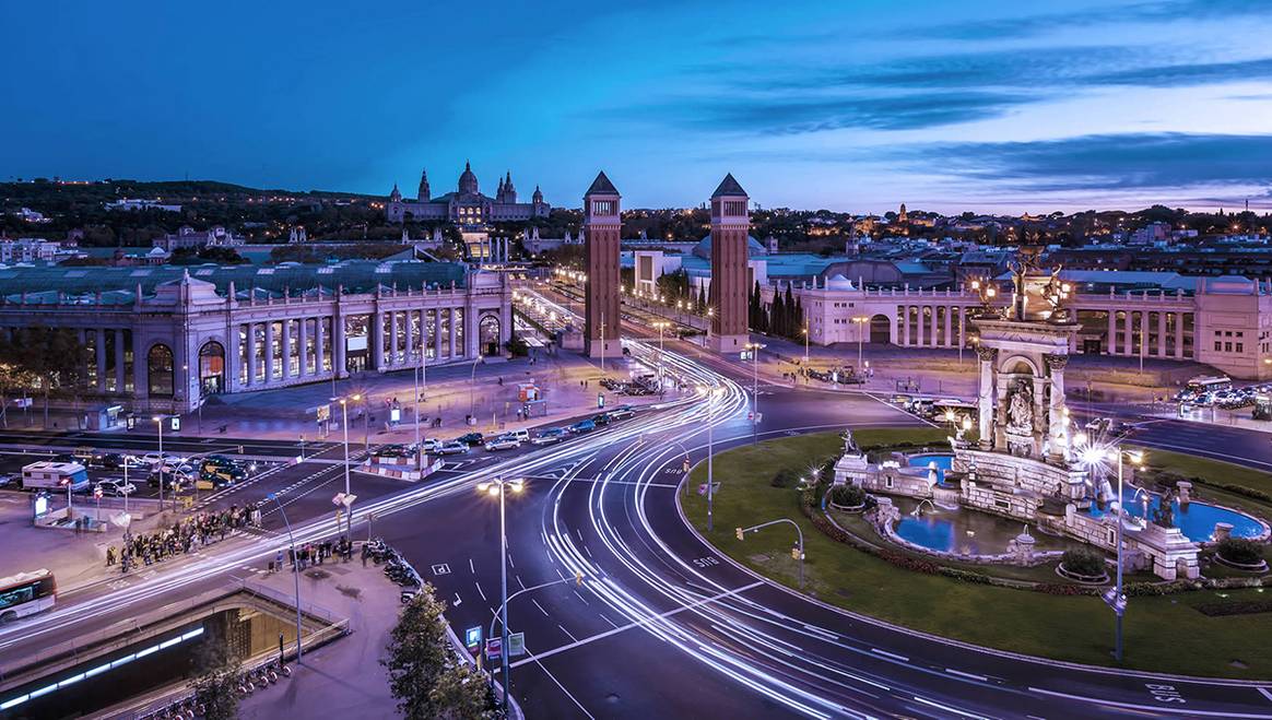 Vista del exterior del recinto de Montjuïc de la Fira de Barcelona en el que se instalará “Distrito Shein”.