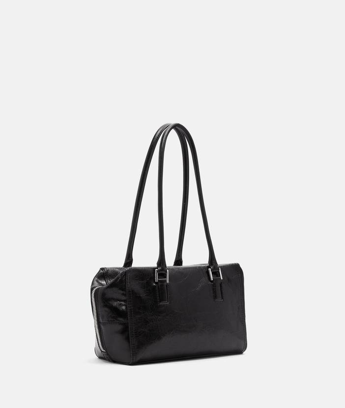 Kleine Bowling Bag aus Lackleder - schwarz | liebeskind berlin