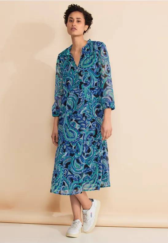 Frauen Chiffon Boho Kleid in Türkis | Street One