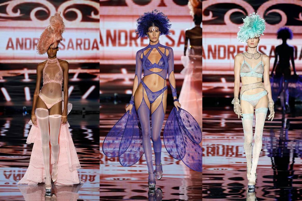 Imagen colección SS23 “Le Cinema” de Andrés Sardá en MBFW Madrid, por cortesía de Ifema