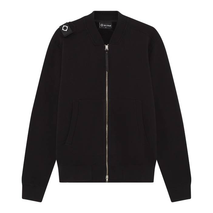 Full Zip Bomber Sweat-Jet Black | MA.STRUM 