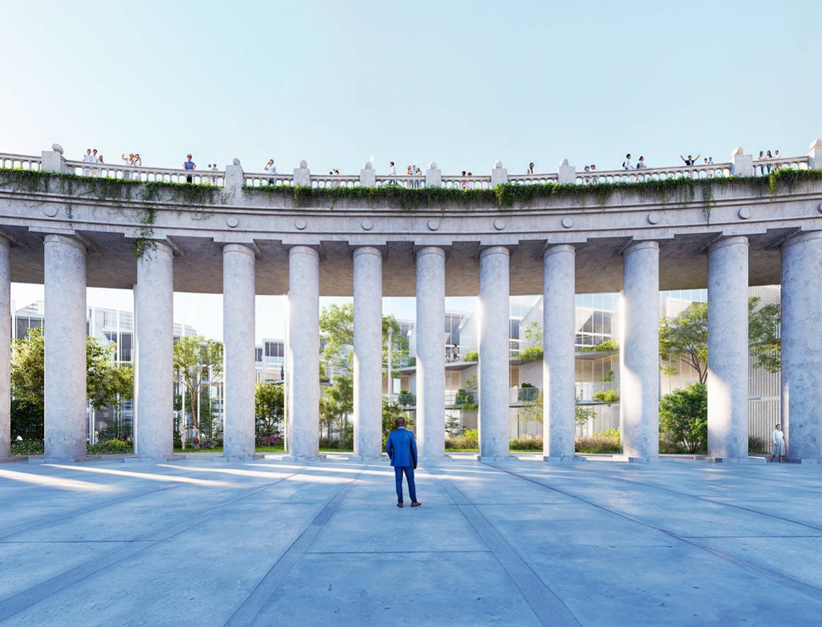 Proyecto ganador “L’Avantsala de la Fira” para la renovación del recinto ferial de Montjuïc.