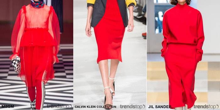 Fall Winter 2017-18 Womenswear Colour on the Catwalks