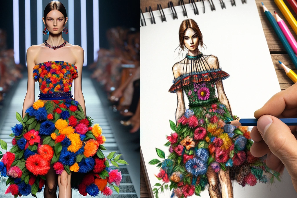 AI image that illustrates plagiarism in fashion.