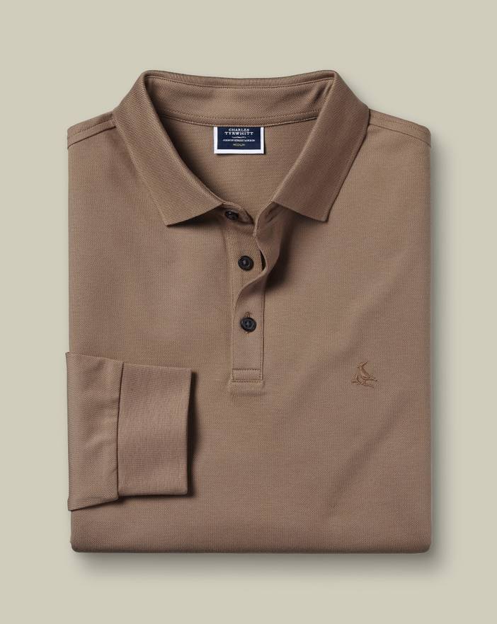 Men's Charles Tyrwhitt Long Sleeve Pique Polo Shirt | Charles Tyrwhitt