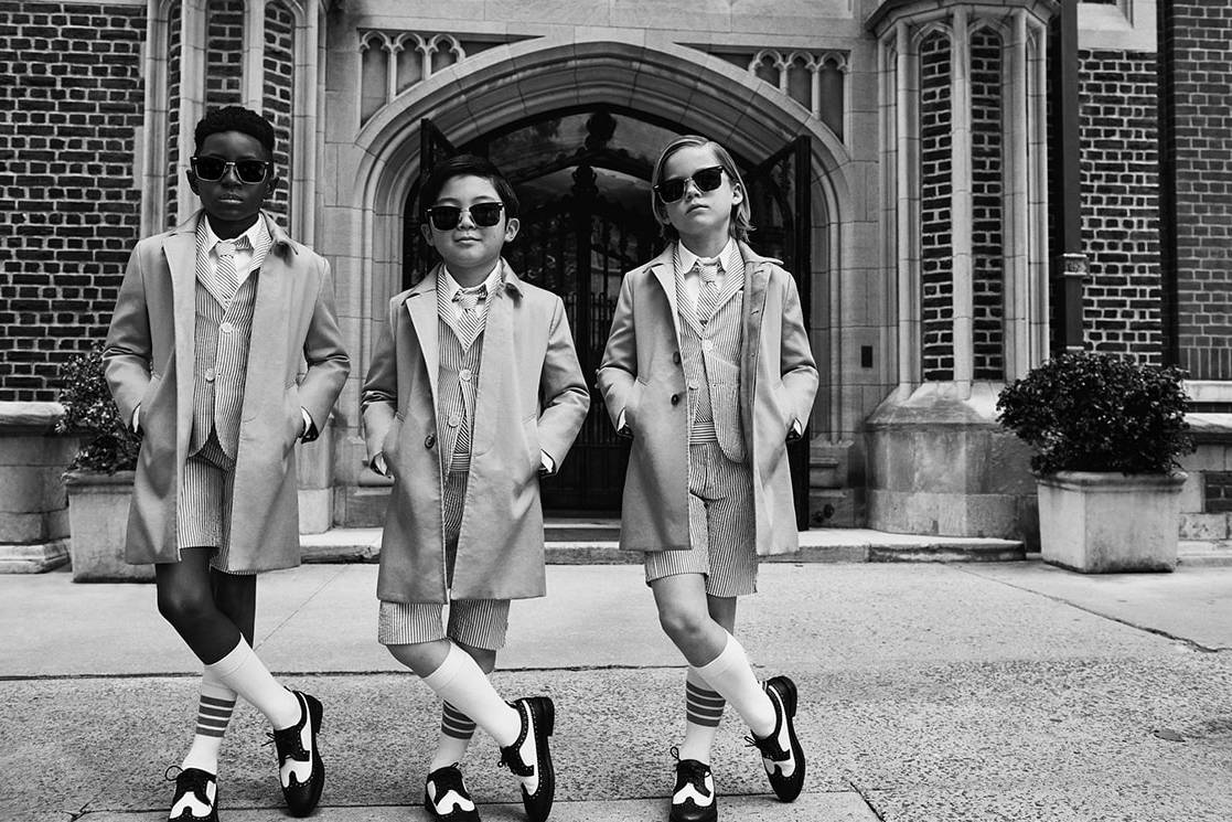 Thom Browne kids ジャケット キッズ コットン 4BAR ジャケット | Thom Browne