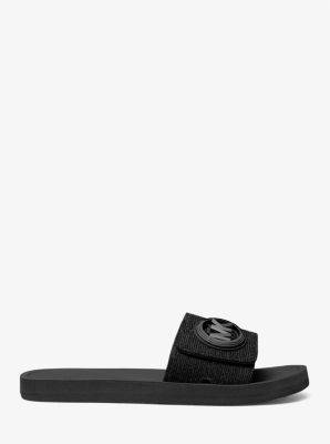 MK Glitter Chain-Mesh Slide Sandal | Michael Kors