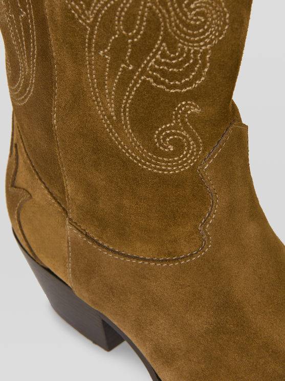 Stiefel Aus Veloursleder Mit Paisley-stickereien | Etro