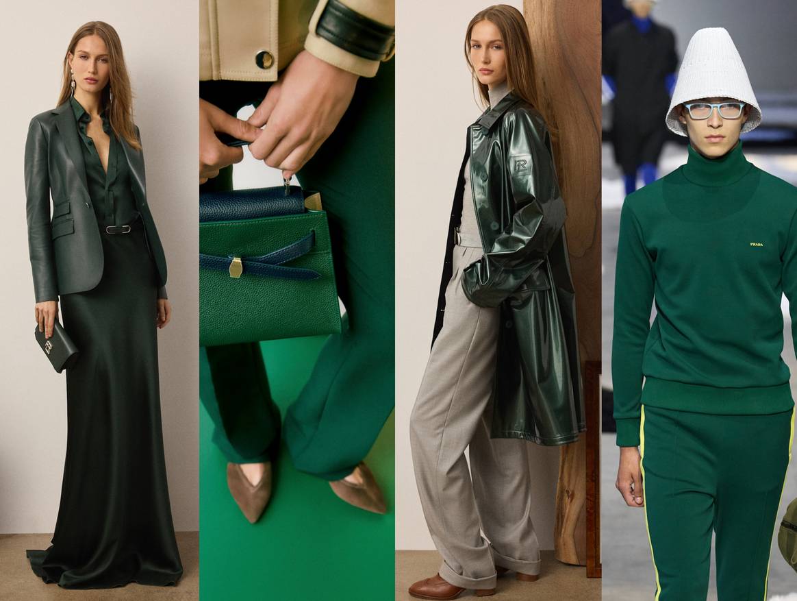 Deep Green: Ralph Lauren OFF25 - Pre-Fall Women (2x), Veronica Beard OFF26 - Resort Women & Prada SS26 - Menswear
