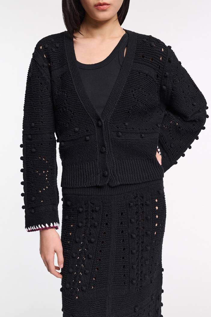 V-neck cardigan with crochet trim | dorothee schumacher