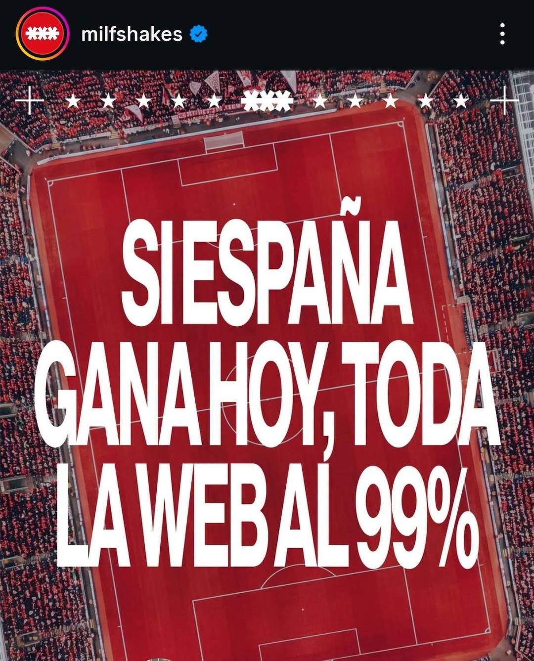 Imagen de la campaña de Milf Shakes para la promoción de su cápsula conmemorativa por la victoria de España como ganadora de la Copa Mundial de la Fifa de 2026.
