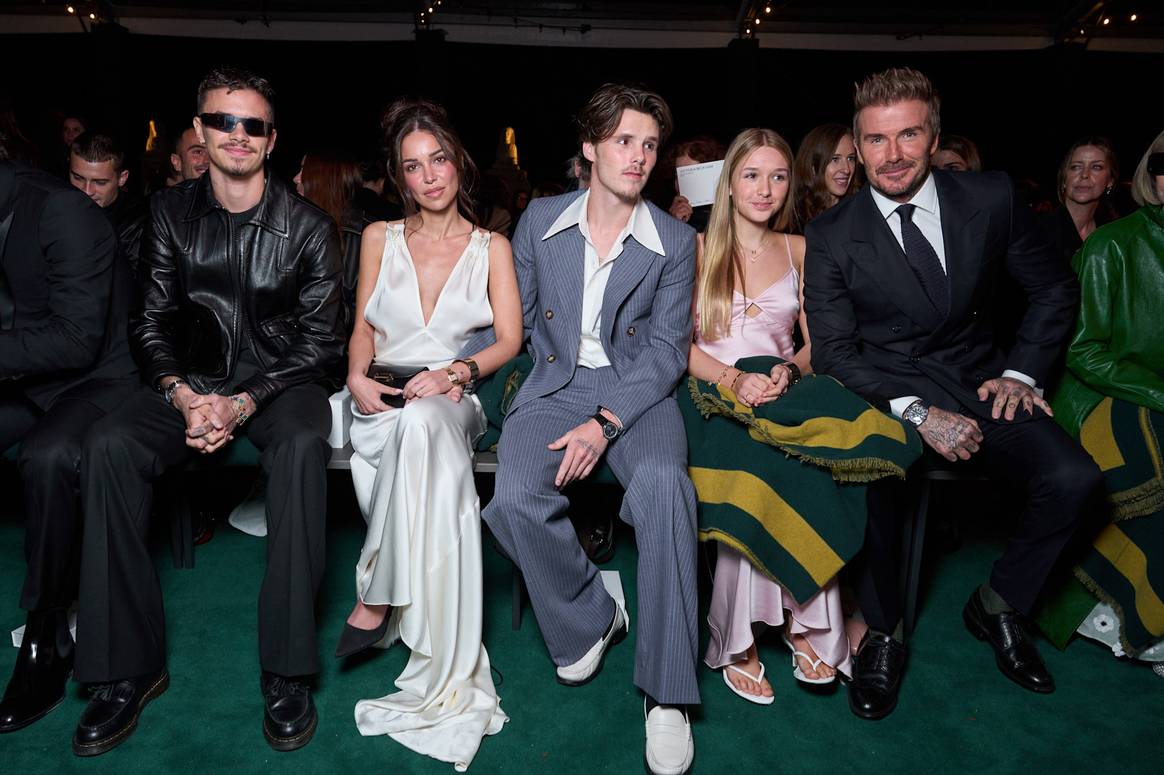 Beckham family at Victoria Beckham Spring Summer 2025, Ready to Wear