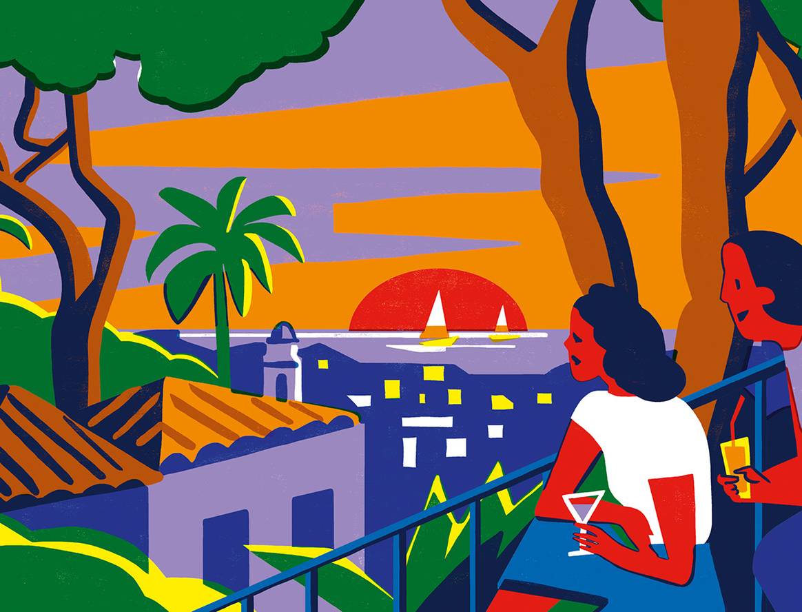 Ilustración de la guía de Saint-Tropez de la colección “City Guide Resorts” de Louis Vuitton de Verano 2025.