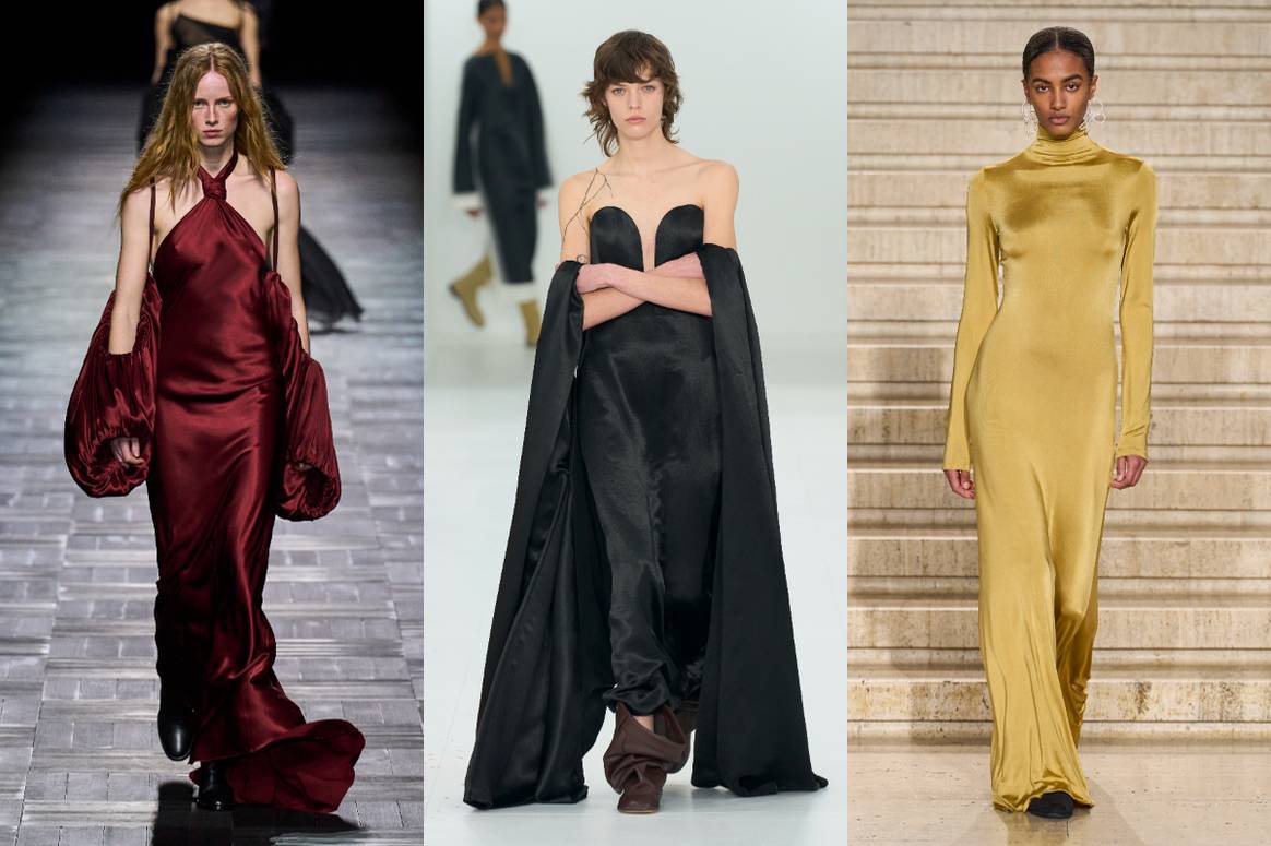 (From left) AW23 collections by Loewe, Ann Demeulemeester and Tove. Images: Launchmetrics Spotlight